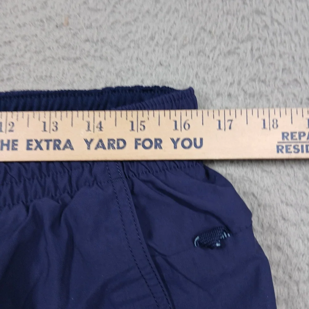 Lands End Mens Swim Trunks Large‎ Blue Elastic Waist Lined Stripe Side